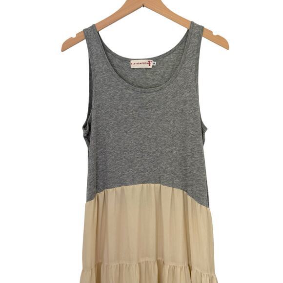 Johnny Was 4 Love And Liberty Tiered Tank Maxi Dress Grey/Cream Size Small S - Picture 4 of 8